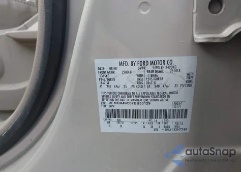 2007 Ford Edge Sel Plus z USA, uszkodzony, nr VIN 2FMDK49C67BB53129